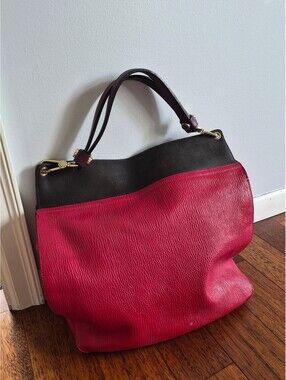 Vintage Furla Red Leather Handbag
